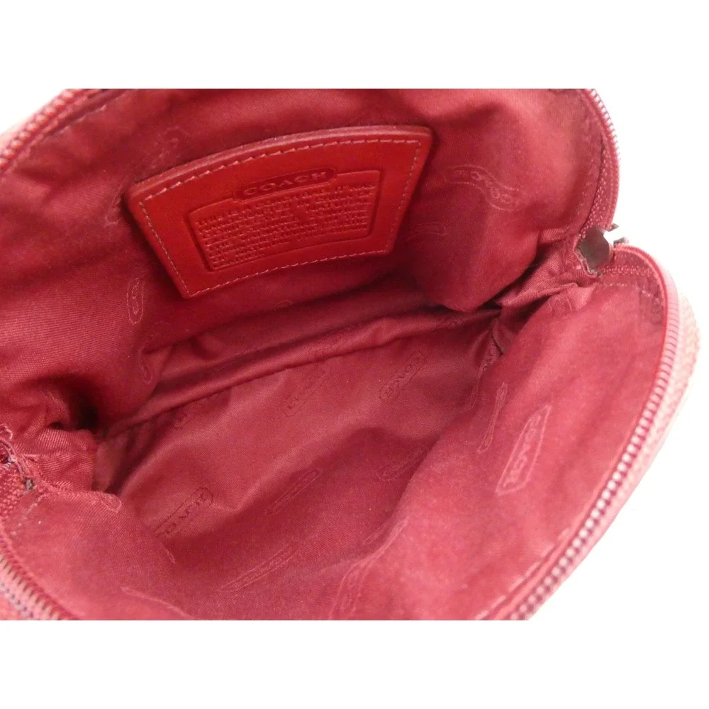 Coach red leather